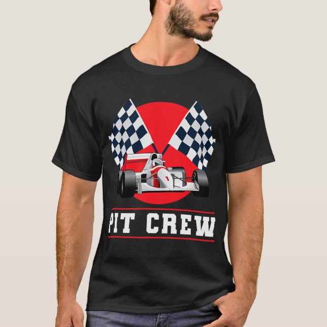 Halloween Pit Crew Costume Race Track T-Shirt (Front)