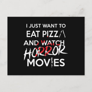 Halloween Pizza Funny Horror Movie Postcard