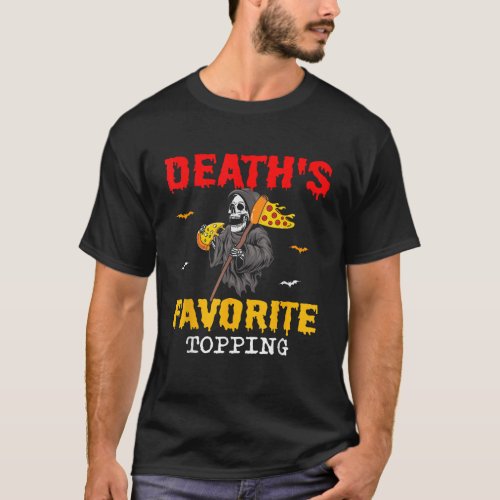 Halloween Pizza Lover Ghost Grim Reaper Spooky Foo T_Shirt