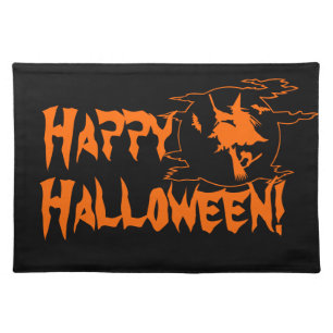 Halloween placemats witch on broom