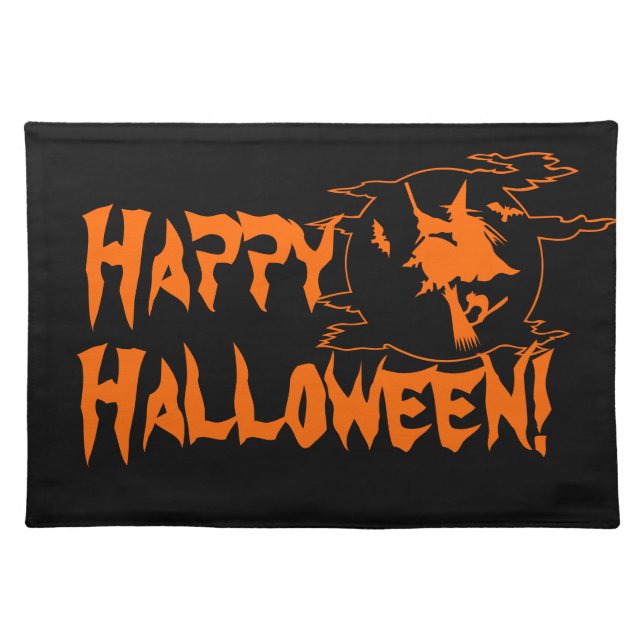 Halloween placemats | witch on broom (Front)