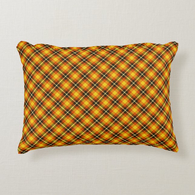 Halloween Plaid Accent Pillow (Front)