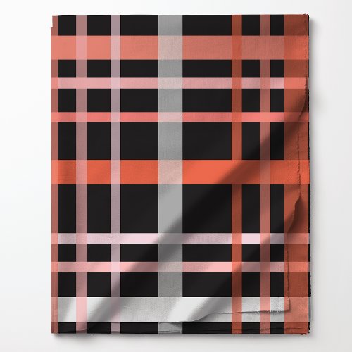 Halloween Plaid Black and Orange Pattern Fabric