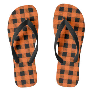 Halloween Plaid Flip Flops