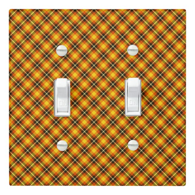 Halloween Plaid Light Switch Cover (In Situ)