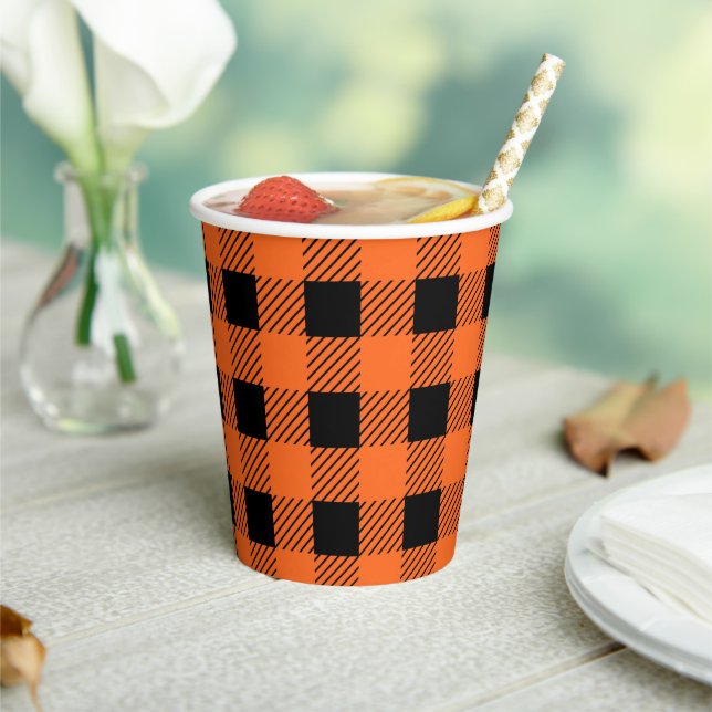 Halloween Plaid Paper Cups (Insitu)