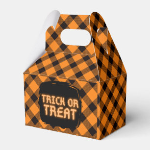 Halloween Plaid Pattern Favor Boxes
