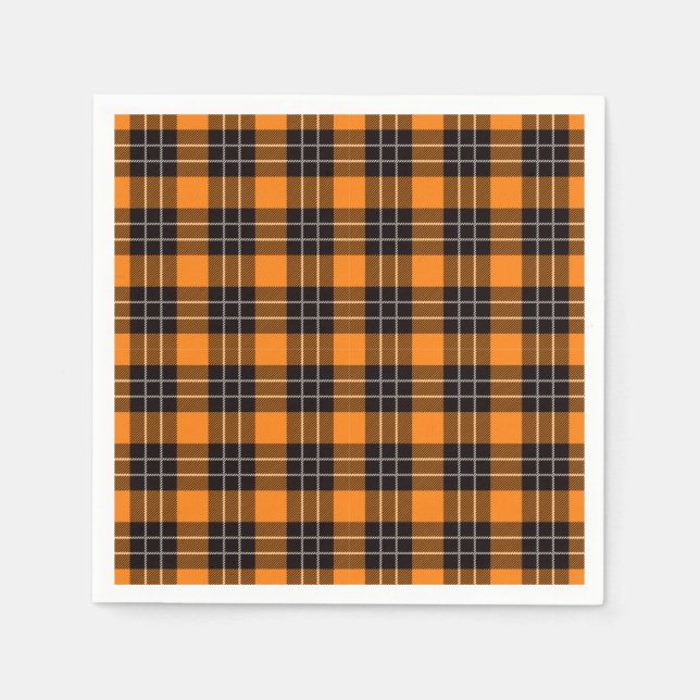 Halloween Plaid Pattern Napkins (Front)