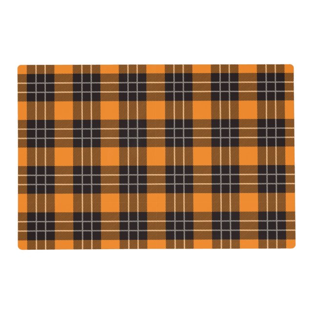 Halloween Plaid Pattern Placemat (Front)