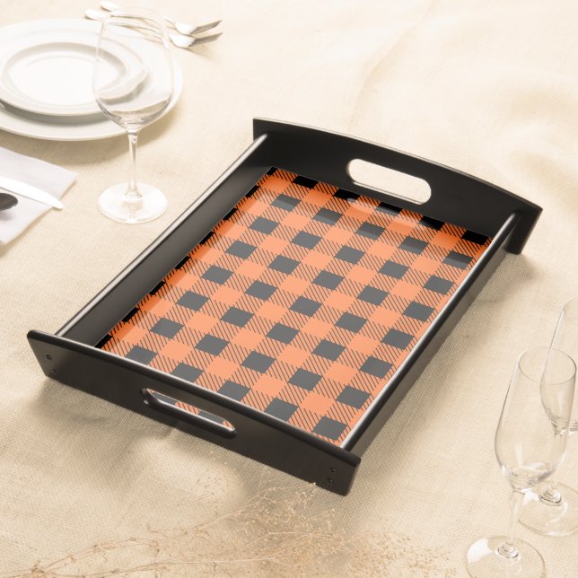 Halloween Plaid Serving Tray (Front)