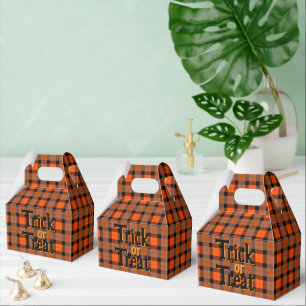 Halloween Plaid Trick Or Treat Favor Boxes