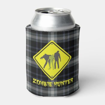 Halloween Plaid Zombie Hunter Can Cooler by Lovewhatwedo at Zazzle