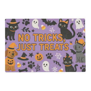 Halloween Playful Cats and Dogs Festive Costumes Placemat