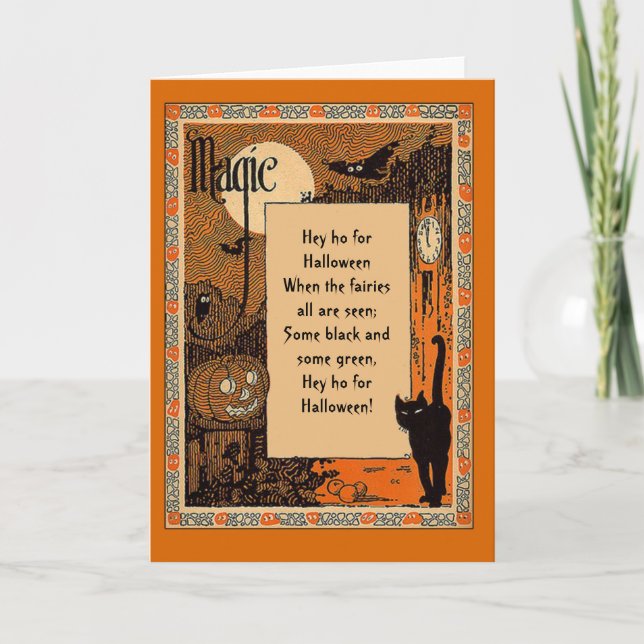 Halloween Poem Card with Customizable Text (Front)