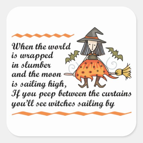 Halloween Poem Square Sticker