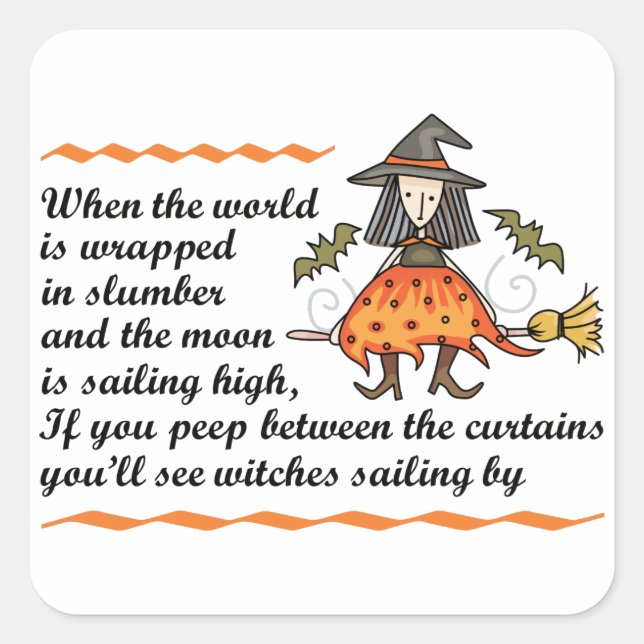 Halloween Poem Square Sticker (Front)