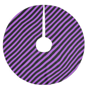 Halloween Poison Purple and Black Brushed Polyester Tree Skirt