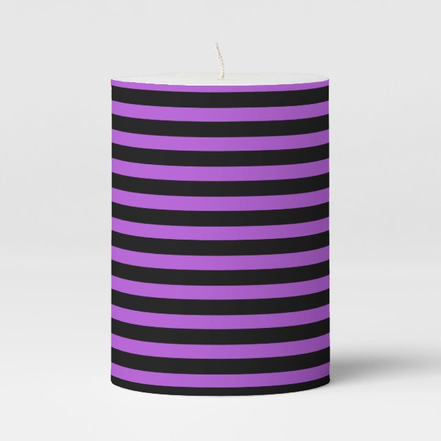 Halloween Poison Purple and Black  Pillar Candle (Front)