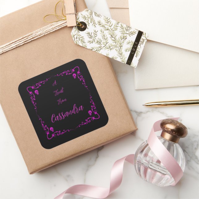 Halloween Poison Purple Personalized Square Sticker (Gifting)