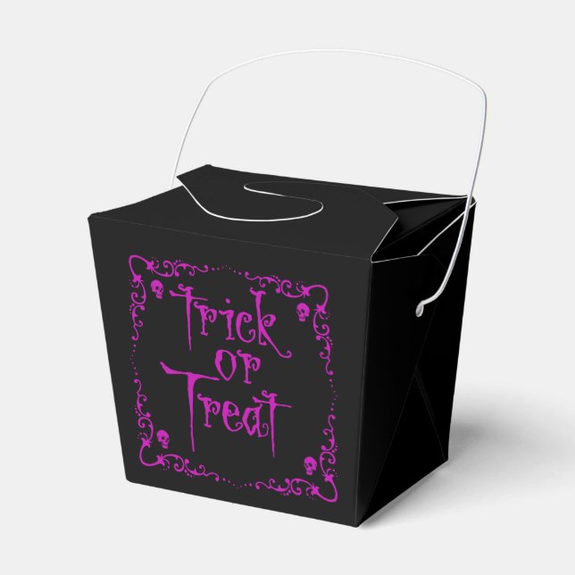 Halloween Poison Purple Trick or Treat Favor Boxes (Front Side)