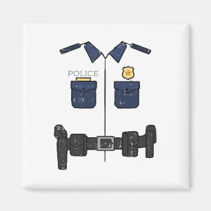 Halloween Police Officer Costume Cop Boys Kids Men Magnet