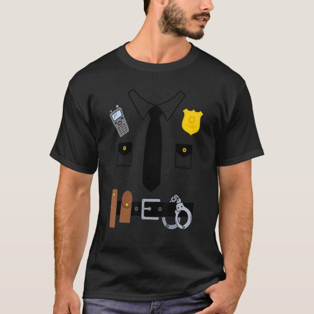 Halloween Police Uniform Costume Halloween Kids Me T-Shirt (Front)