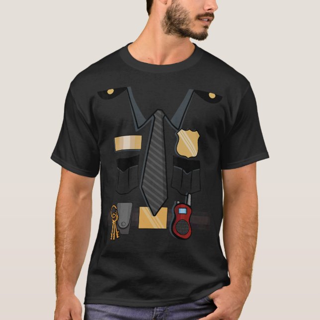 Halloween Police Uniform Costume Halloween Kids T-Shirt (Front)