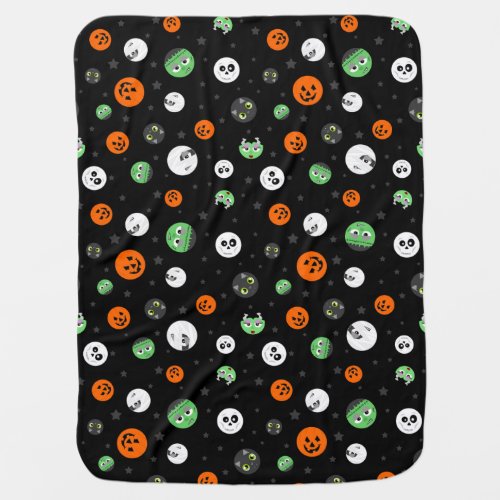 Halloween Polka Dot Faces Baby Blanket