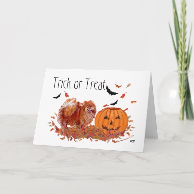 Halloween Pomeranian Card (Front)