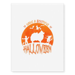 Halloween Pomeranian Dog Funny Scary Costume Gift Temporary Tattoos