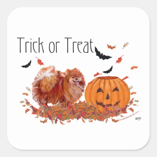 Halloween Pomeranian Square Sticker