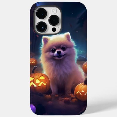 Halloween Pomeranian With Pumpkins Scary  Case-Mate iPhone 14 Pro Max Case
