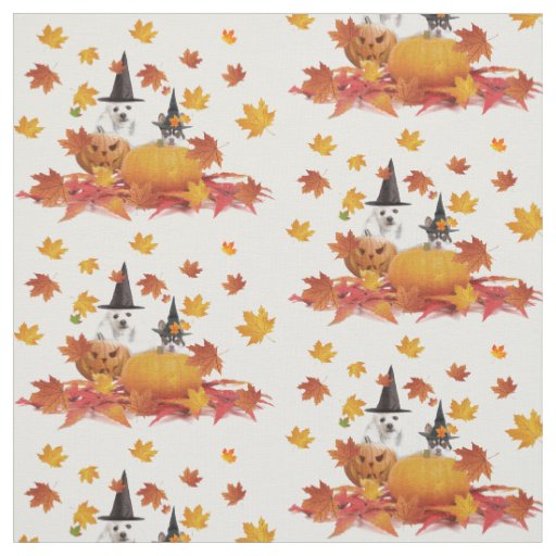 Halloween poodle dog and chihuahua pattern Fabric