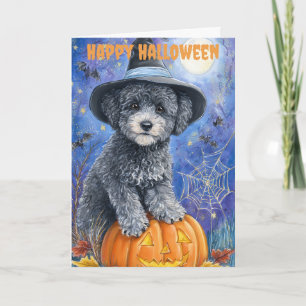 Halloween Poodle Dog Holiday Card