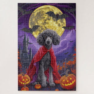 Halloween Poodle Vampire Pumpkins Scary Jigsaw Puzzle