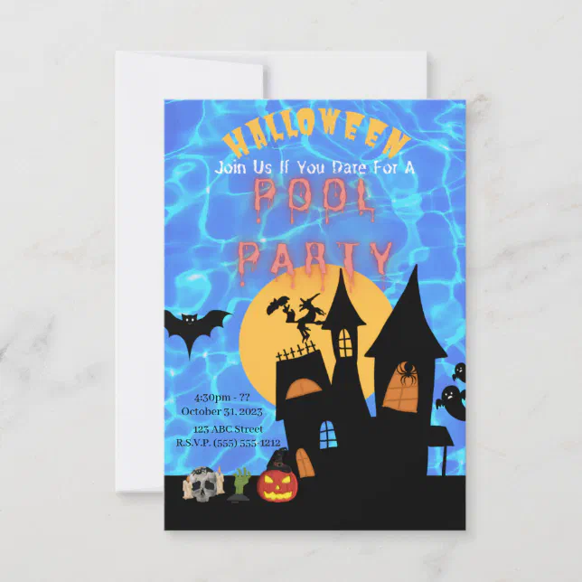 Halloween Pool Party Invitation Zazzle