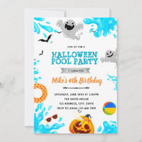 Halloween Pool Party invitation