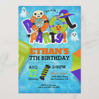 Halloween Pool Party Invitation