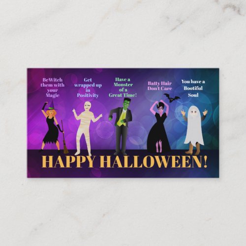 Halloween Positivity Sayings Business Cards