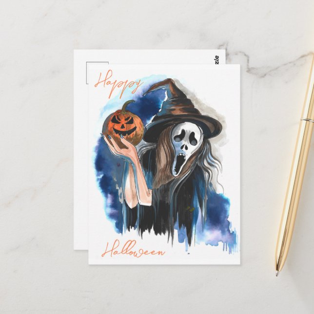 Halloween Postcard (Front/Back In Situ)