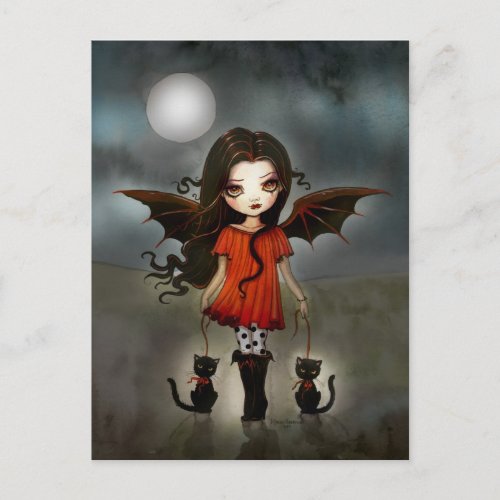 Halloween Postcard Cute Little Vampire