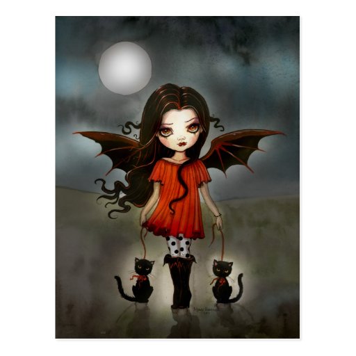 Halloween Postcard Cute Little Vampire | Zazzle