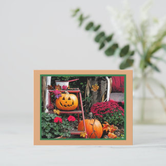 HALLOWEEN POSTCARD/SMILING PUMPKIN/HAPPY HALLOWEEN POSTCARD