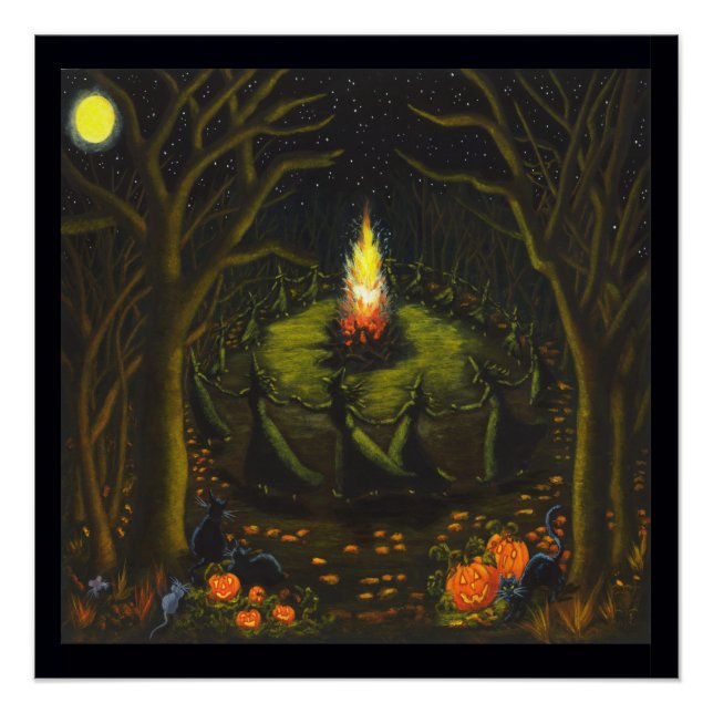 Halloween poster 20 x 20 witches dancing (Front)