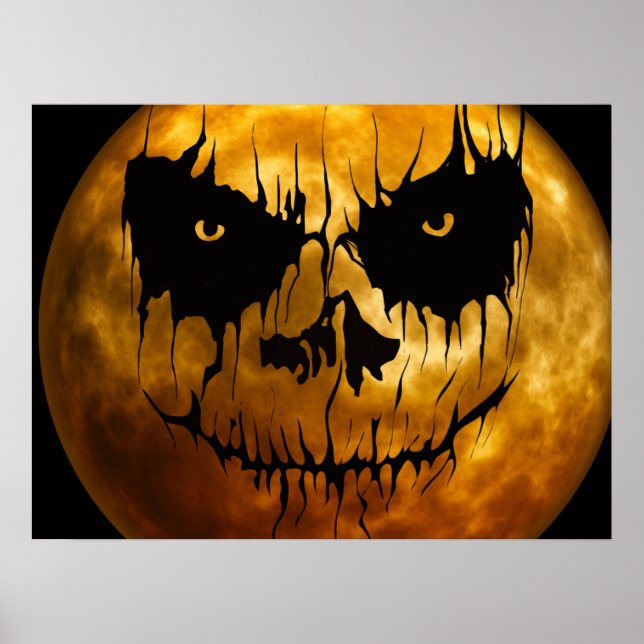 Halloween Poster-Scary Moon Face Poster (Front)