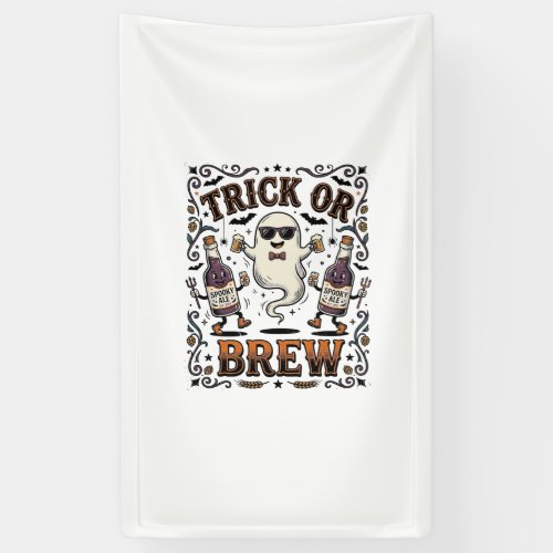 Halloween Potion Trick or Brew Vintage Engraved Hu Banner