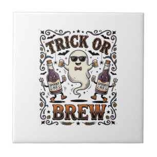 Halloween Potion Trick or Brew Vintage Engraved Hu Ceramic Tile