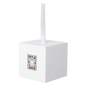Halloween Potion Trick or Brew Vintage Engraved Hu Cube Ornament