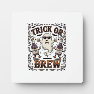 Halloween Potion Trick or Brew Vintage Engraved Hu Plaque