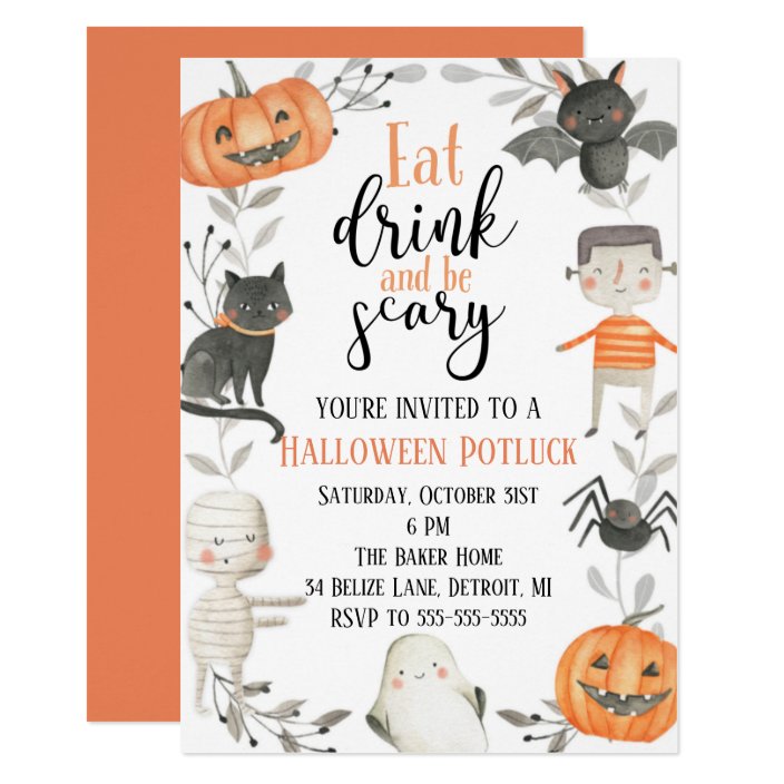 Halloween Potluck Party Invitation | Zazzle.com